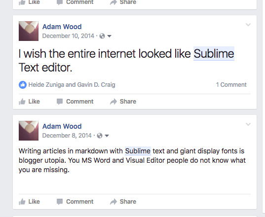 AMW Raving About Sublime on FB