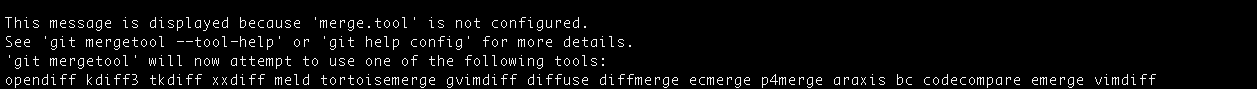 Merge tool not configured