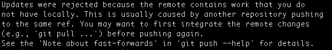 git error: updates rejected
